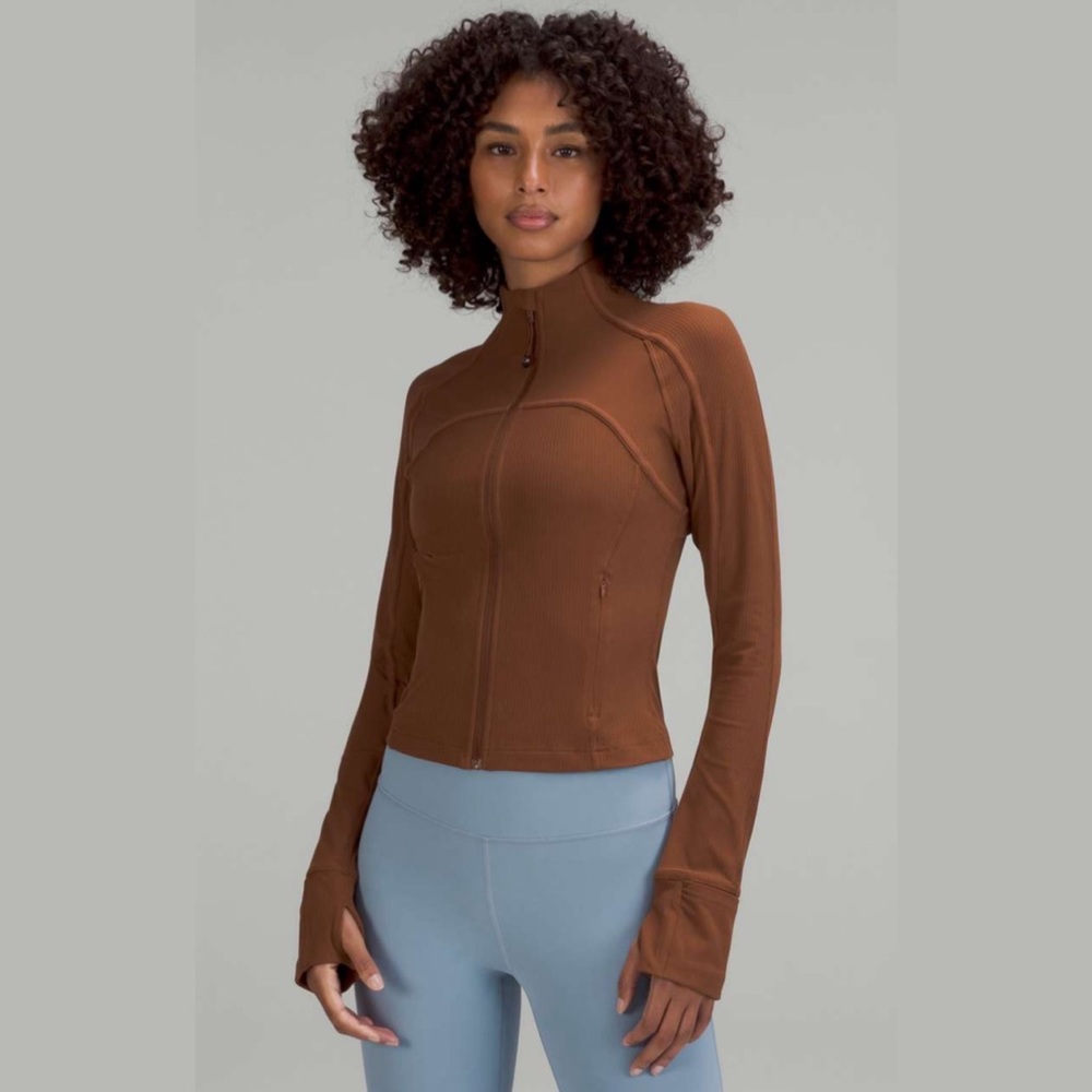 Lululemon Ribbed Nulu Cropped Define Jacket Roasted Brown. Size 10.